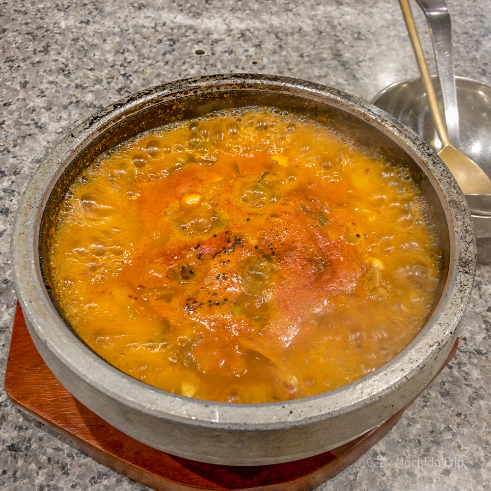 焼肉一楽（イチラク）の純豆腐チゲ定食の写真