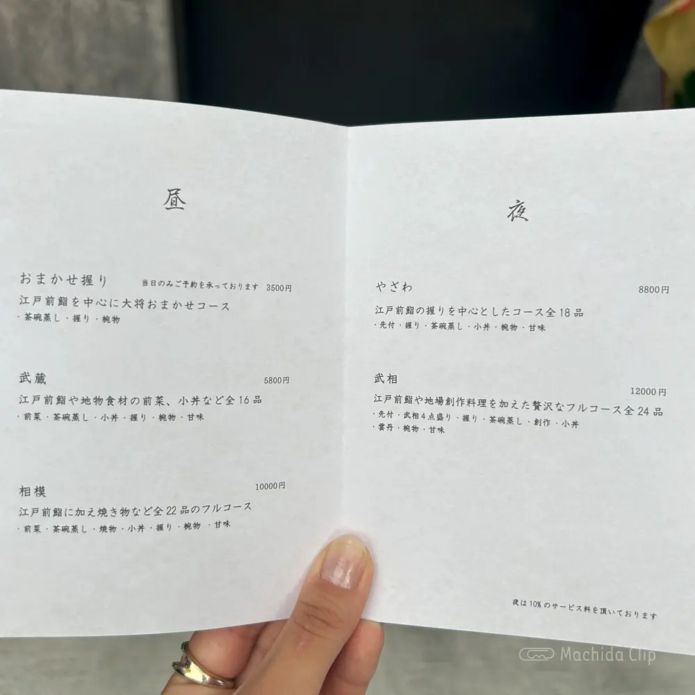 large of 鮨 やざわのメニューの写真