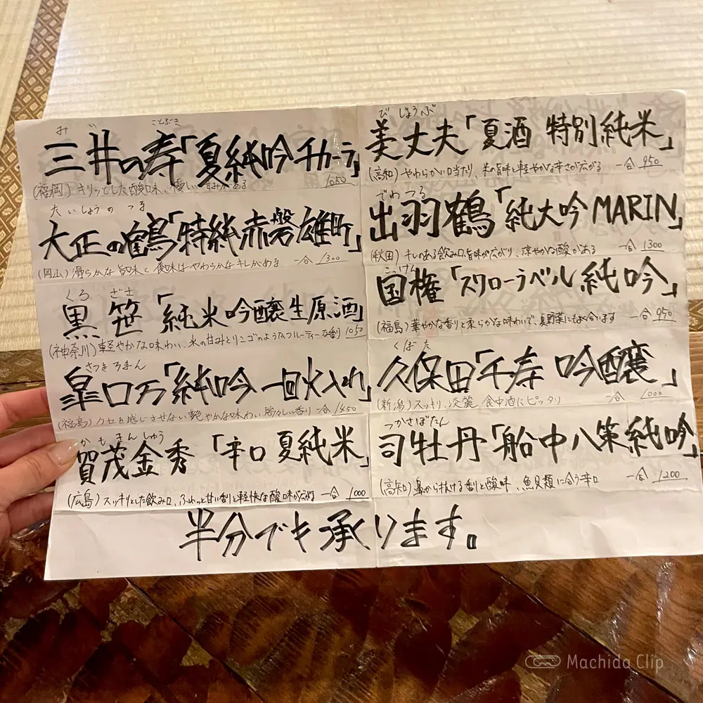 large of さかなや キンボシのメニューの写真