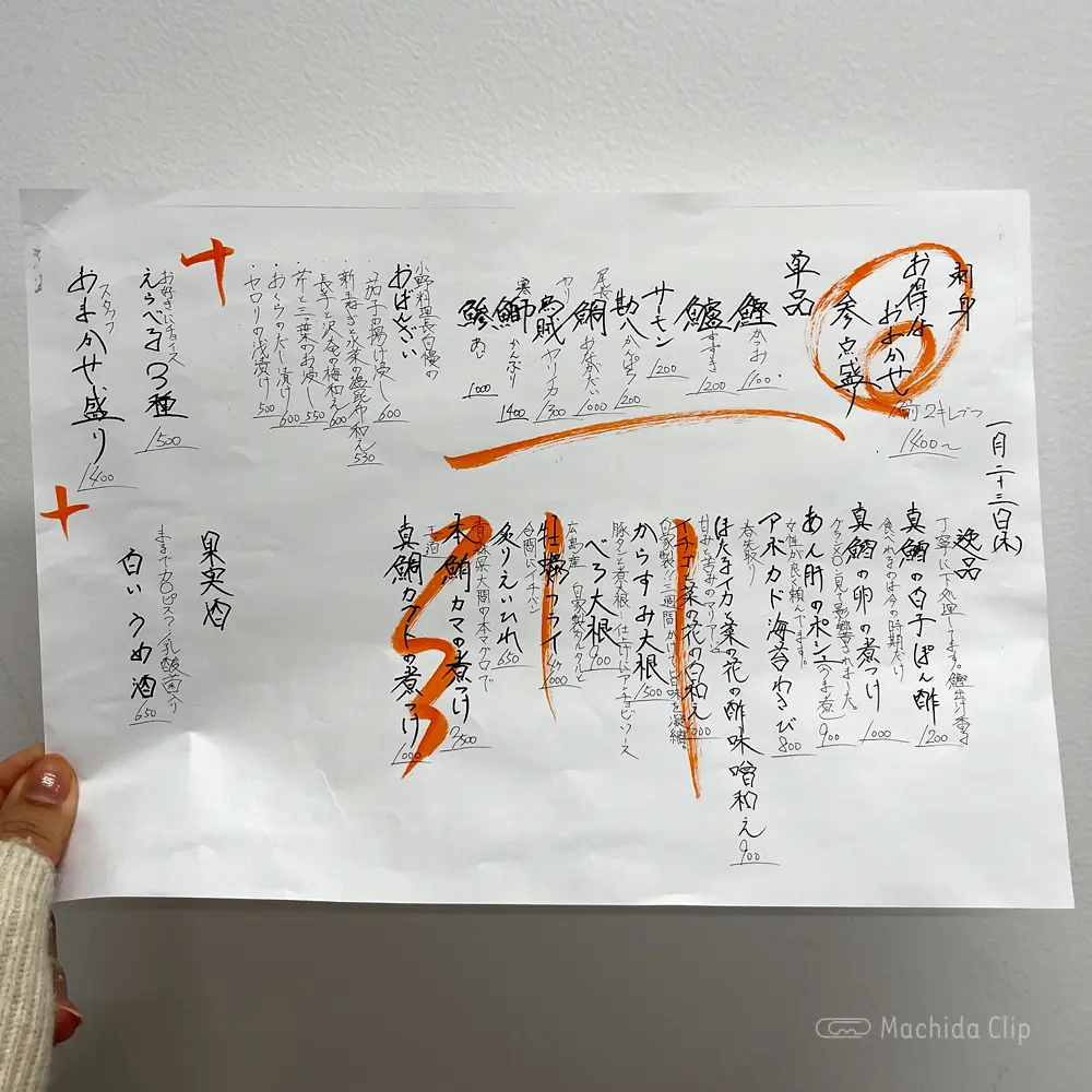 large of さかなや キンボシのメニューの写真