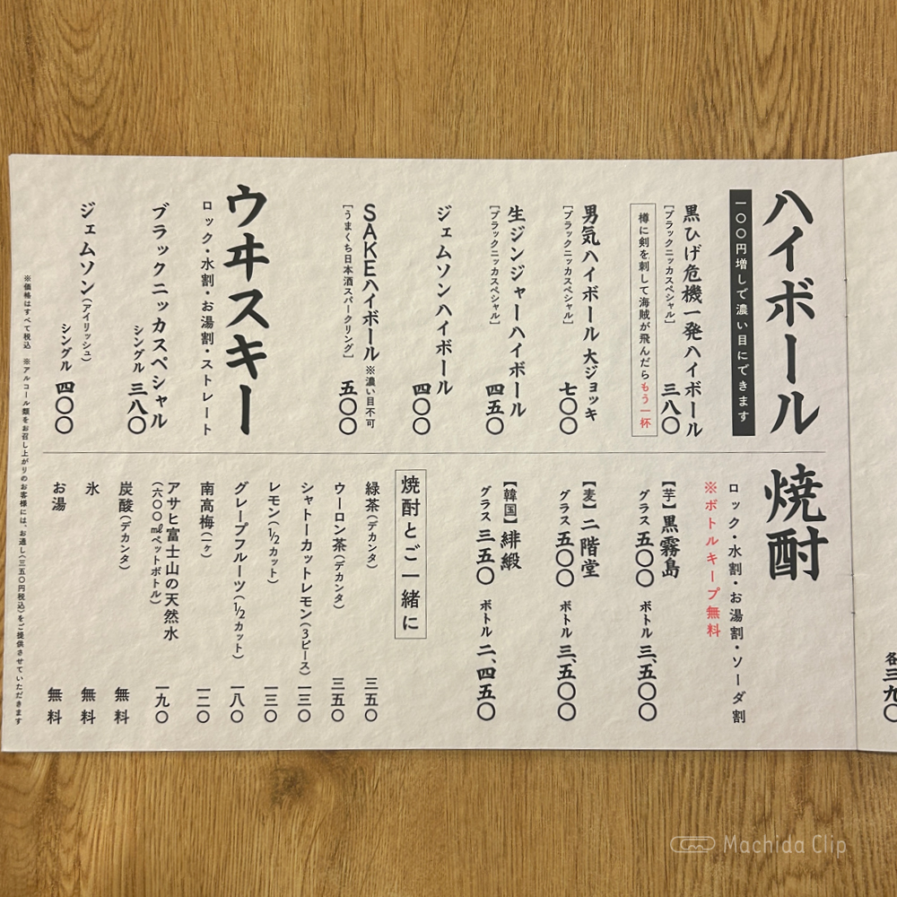 large of 庄や 町田本家店のメニューの写真