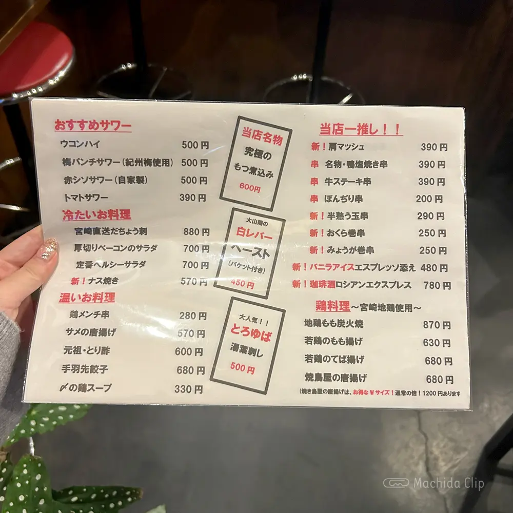 large of 炭焼串工房 おんどり 大和横丁店のメニューの写真